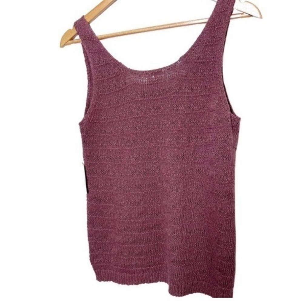 ANA A New Approach NWT Brown Textured Knit Scoop Neck Cotton Tank Top Size Med - Picture 4 of 8